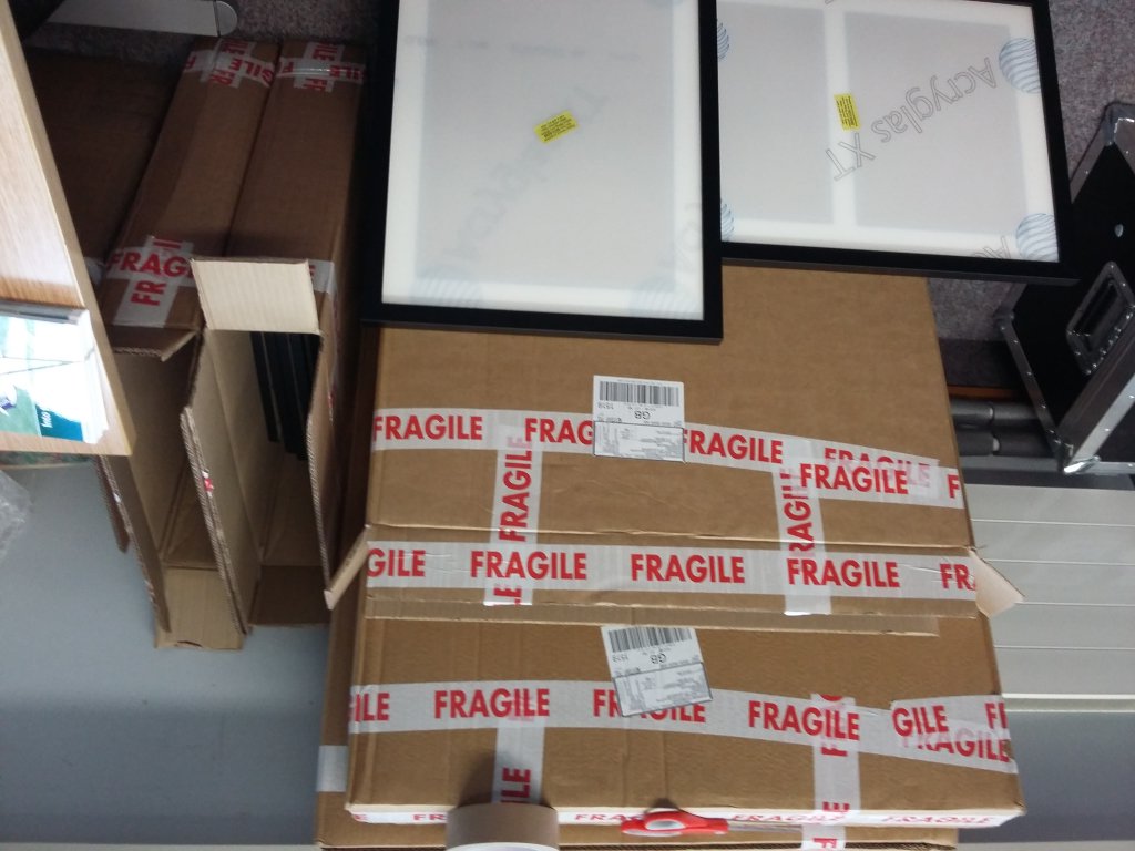 EODetective's tweet photo. Frames are here, office smells of sawdust, will be putting pictures in them soon for #EODComp winners to get @spacecentre on Saturday night! https://t.co/xTE71HBQG1