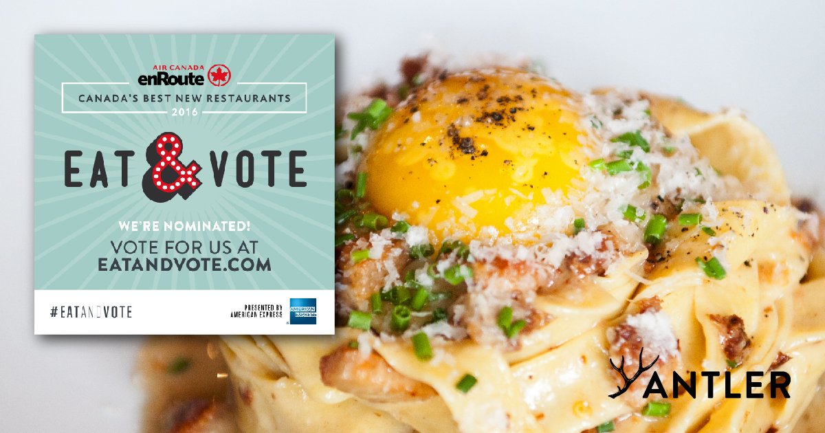 AntlerKitchen's tweet photo. 3 days left to vote to win a trip for 2 to the restaurant &amp; city of your choice. Vote today: https://t.co/RFDTGe6gmO https://t.co/qDwYPRK6Gm