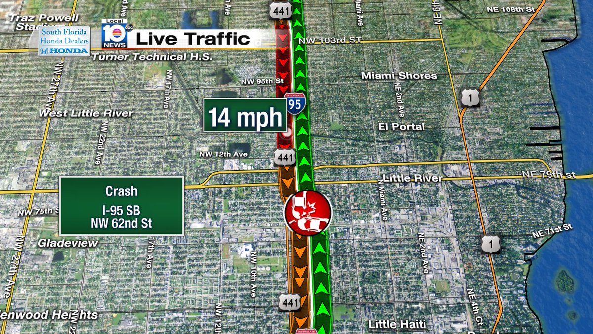 Crash on I-95 SB at NW 62nd St #traffic #miami https://t.co/loeS0UH2JM
