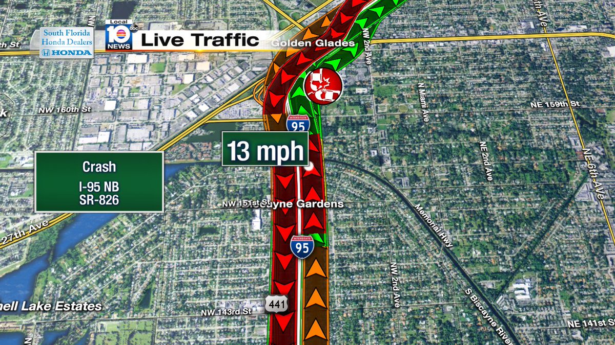 Crash on I-95 NB approaching SR-826 #traffic https://t.co/bfMIdsCSsU