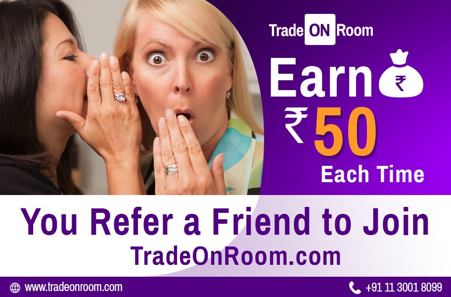 tradeonroom's tweet photo. #Earn Rs. #50, each time you refer a #friend to join #TradeOnRoom #Offer #travel #BookRoom 
https://t.co/klEfzDYnOz https://t.co/Qmua3m8F2t