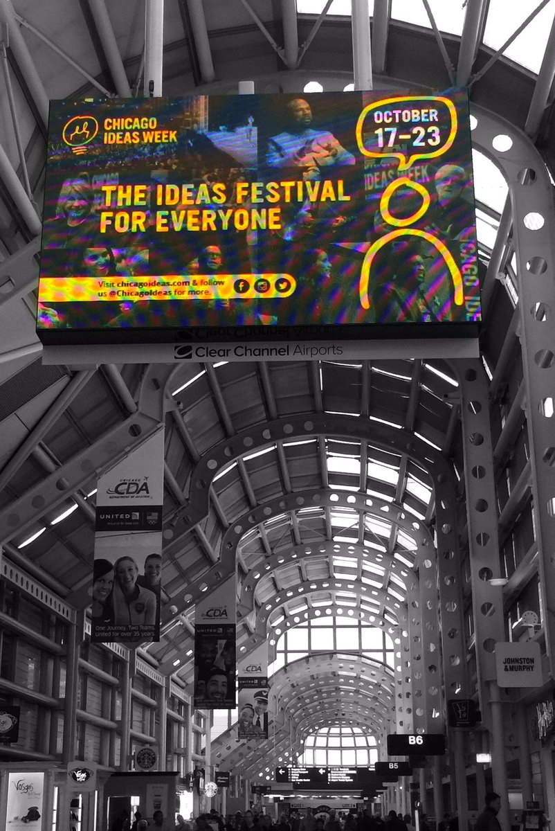 JHSicsu's tweet photo. .@chicagoideas is live at O'hare. #ChicagoIdeas is the ideas festival for everyone. Can't wait! Tixs at https://t.co/iRmG9e84hn #CIW2016 https://t.co/Rx38T9zWcE