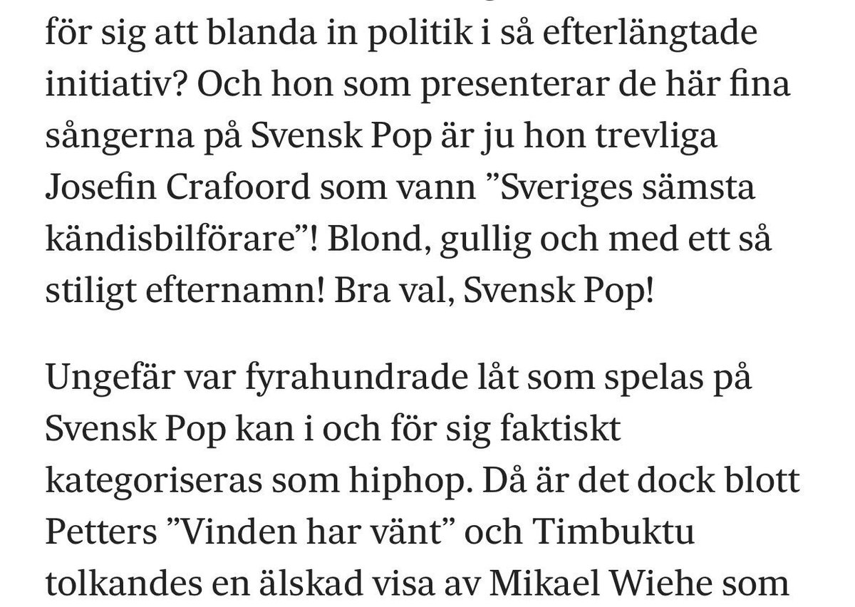 När en trött stofil försöker göra ner en med lösa argument som att man medverkat i ett underhållningsprogram... Uj, vad han tappat det.
