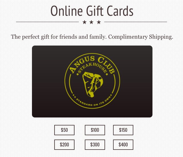 AngusClub's tweet image. Order your Angus Club gift card online from our website. Visit angusclubsteakhouse.com.