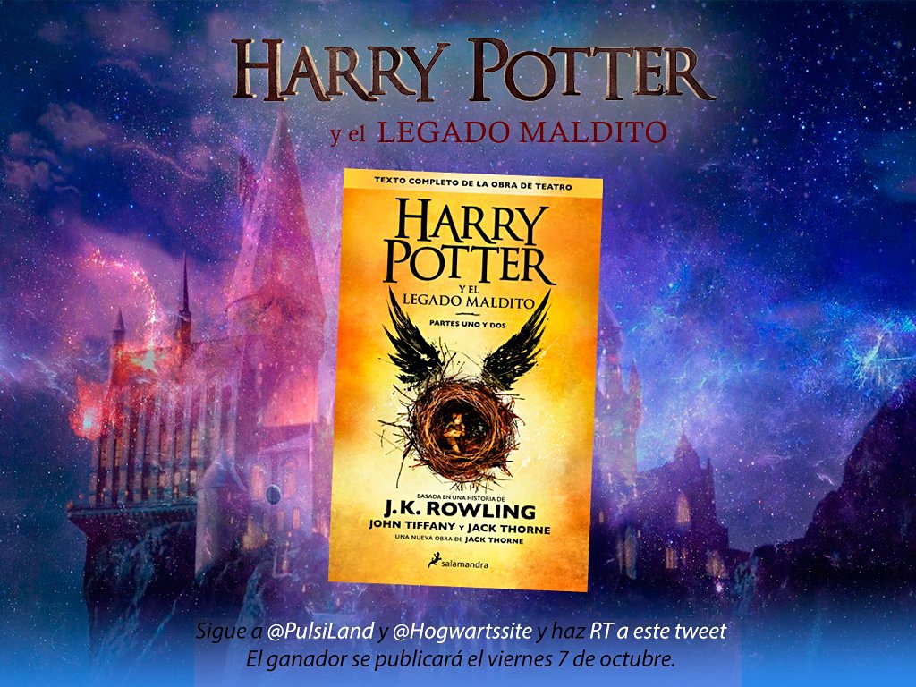 Hogwartssite's tweet image. ¡Sorteamos un ejemplar de "Harry Potter y el legado maldito"! ⚡️

Para participar:
-Da RT
-Sigue a @PulsiLand y @Hogwartssite