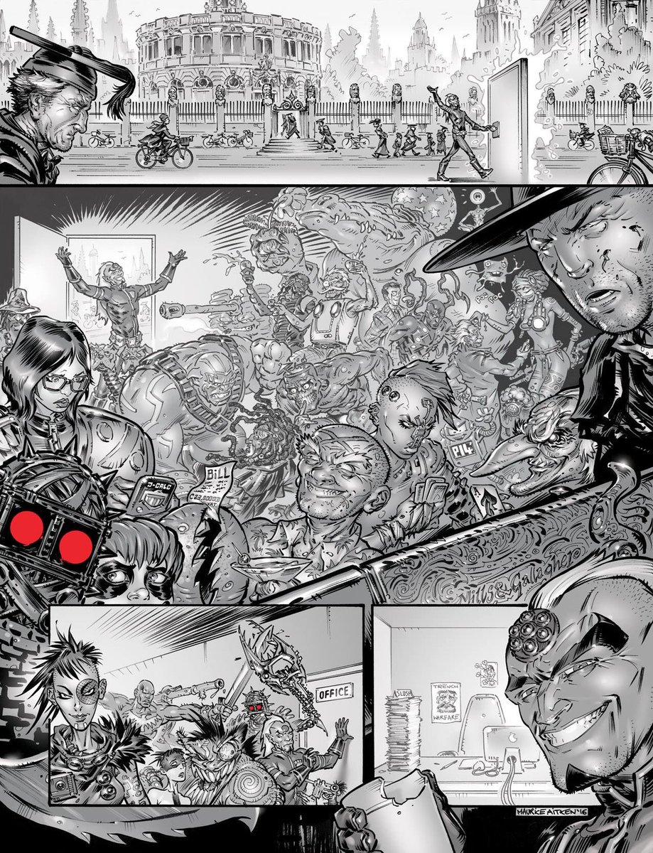 Some of the awesome art in the 2000th issue of 2000AD by my collaborator and friend Boo Cook #Prog2000 #2000AD #Zarjaz