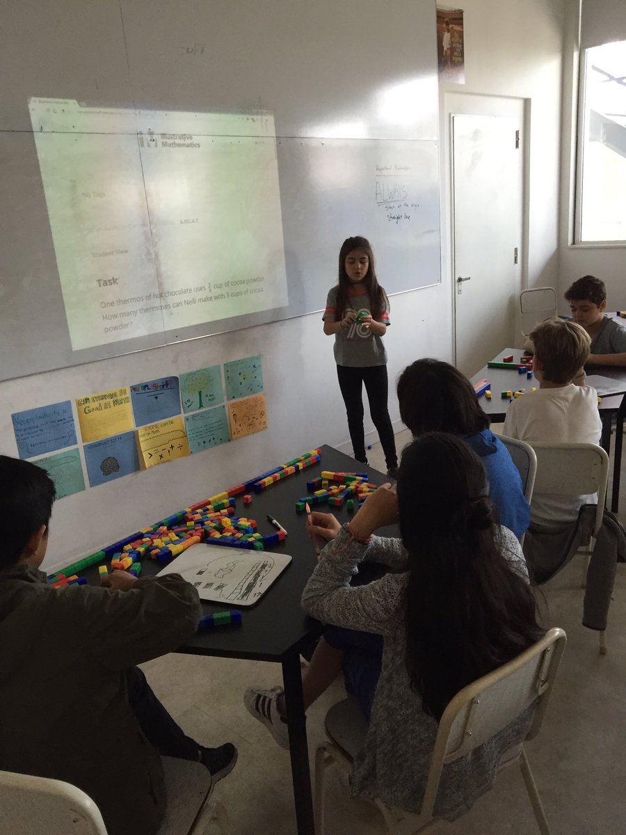 straffondan's tweet photo. Grade 6 students learning fractions with blocks #aelms #aelincoln https://t.co/0JZiVsKCEl