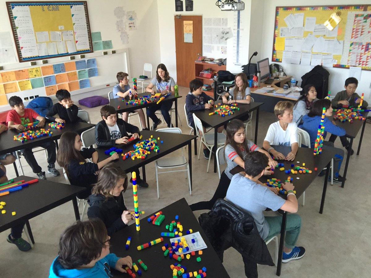 straffondan's tweet photo. Grade 6 students learning fractions with blocks #aelms #aelincoln https://t.co/0JZiVsKCEl