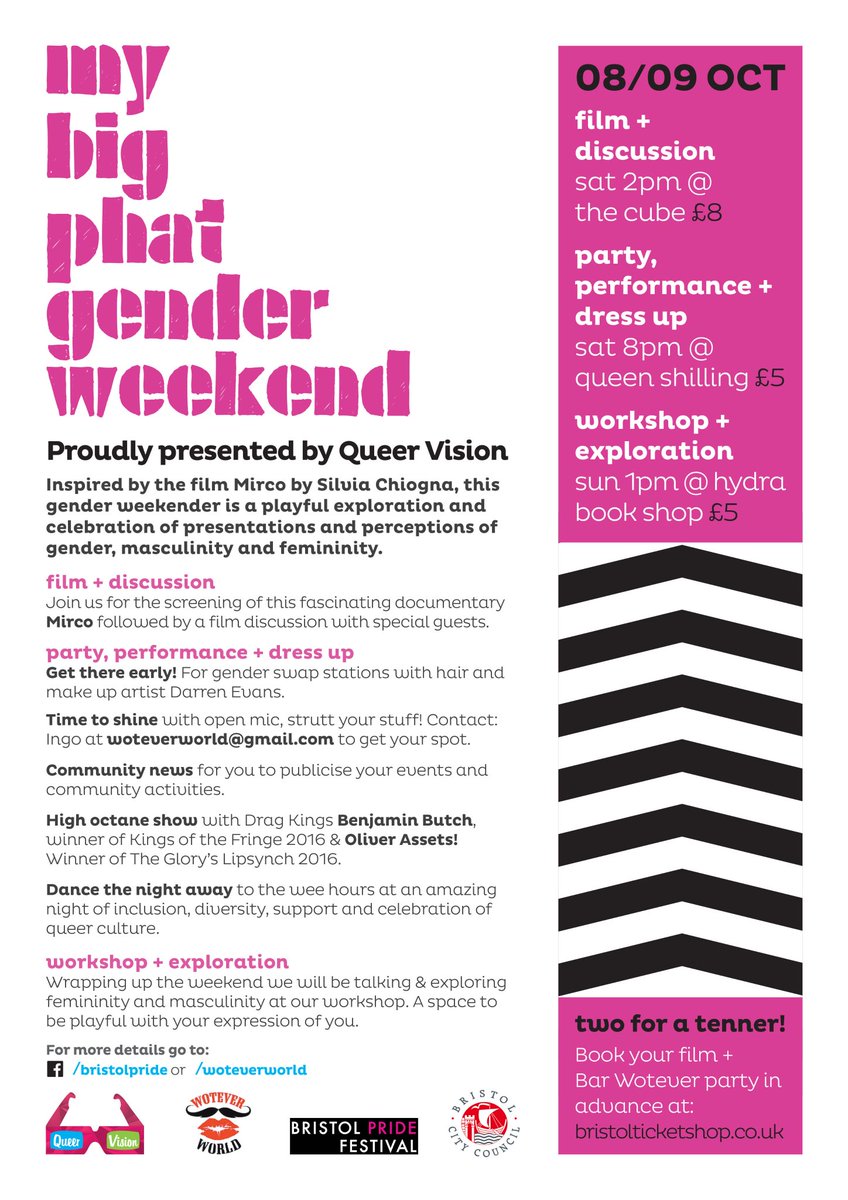 Brisarts_events's tweet photo. Tickets 2 for a tenner?! @wearefest @woteverworld #creativeseed #gender https://t.co/uvUXKJUCIc https://t.co/qoefgkSRJr