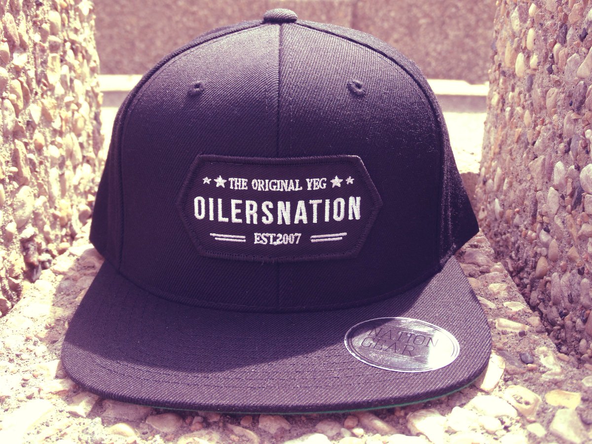 NationGear's tweet photo. CONTEST TIME! RT and follow for your chance to win an @OilersNation  #YEG Original #SnapBack! We'll pick a random winner at noon. Good luck. https://t.co/xcLFcv1NhE