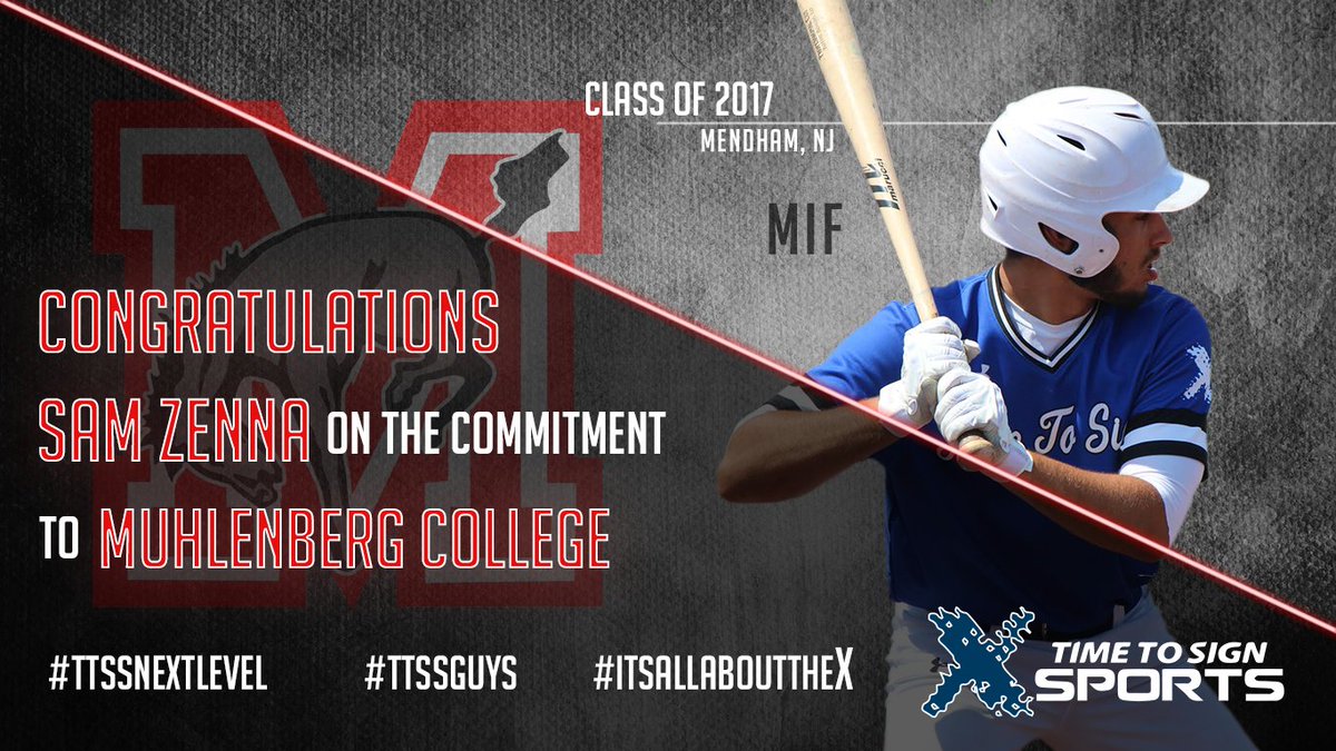 Congrats to <a href="/Sam_Zenna/">Sam Zenna</a> (2017/NJ/MIF) on committing to <a href="/Muhl_bsball/">Muhlenberg baseball</a>! #ttssnextlevel #ttsguys #itsallabouttheX