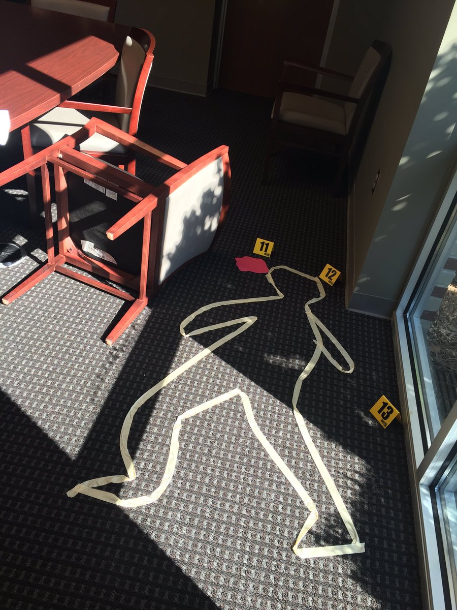 AmandaHood4's tweet photo. Mrs. Fromelt's forensics class investigating a "crime scene" in the admin conf. room. #forensicsfun @mtnbrookhs https://t.co/Cqney8pzVb