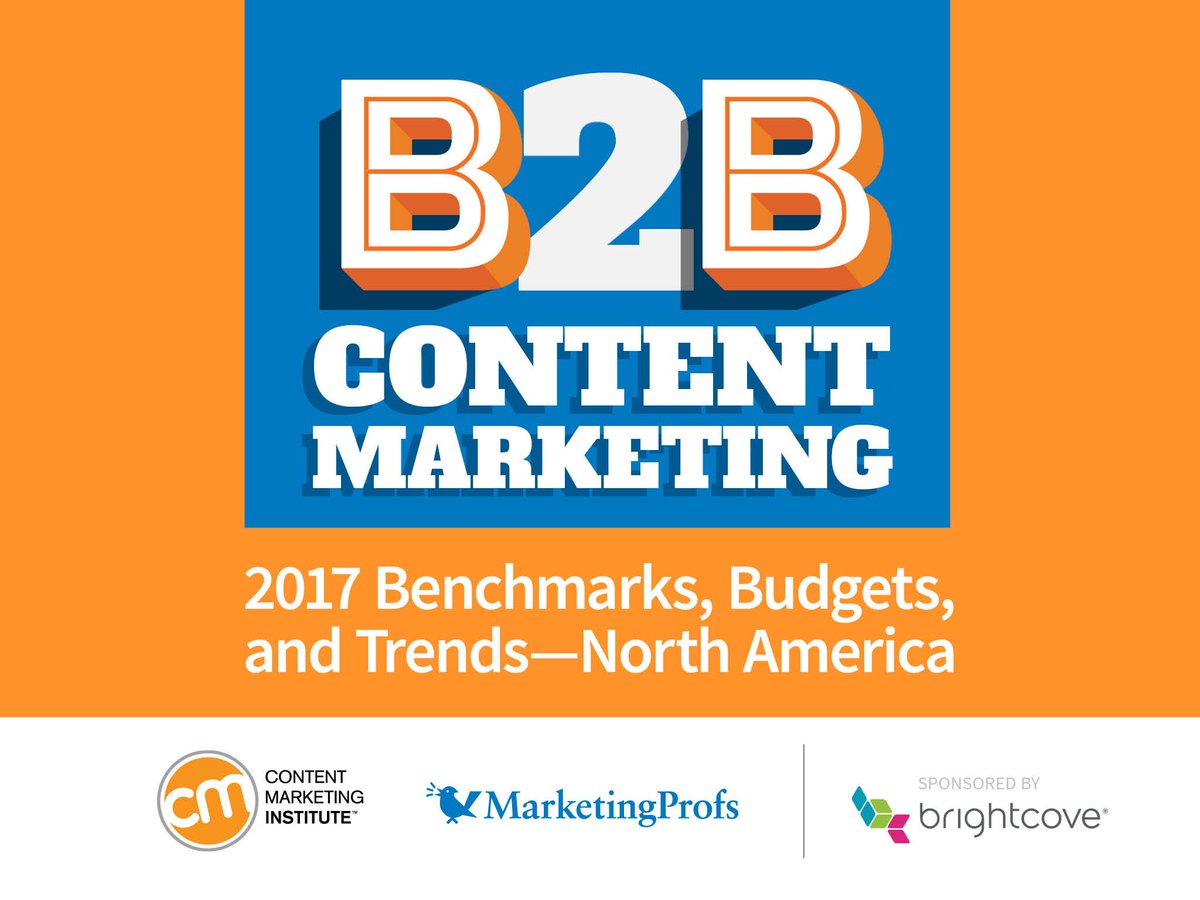 CMIContent's tweet photo. NEW! Read the just-released B2B Content Marketing 2017: Benchmarks, Budgets, and Trends—North America report https://t.co/iPVndQlDhr https://t.co/1kX8x3UBLq