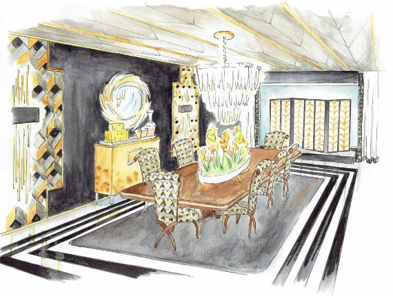 Thank you Hubley Design Interiors for creating this beautiful rendering featuring <a href="/MarjorieSkouras/">Marjorie Skouras</a> Hollywood Chandelier. #WiredandInspired
