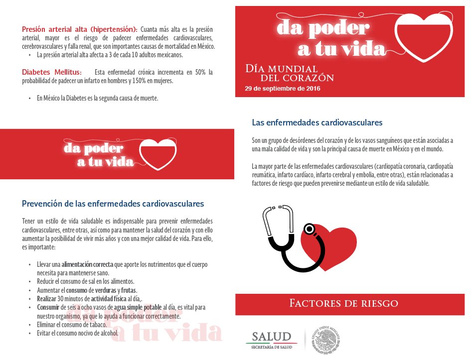 Salud_Hidalgo's tweet photo. Principales enfermedades cardiovasculares: infarto de miocardio y accidente cerebrovascular #DíaMundialDelCorazón https://t.co/u3p9buWk3M