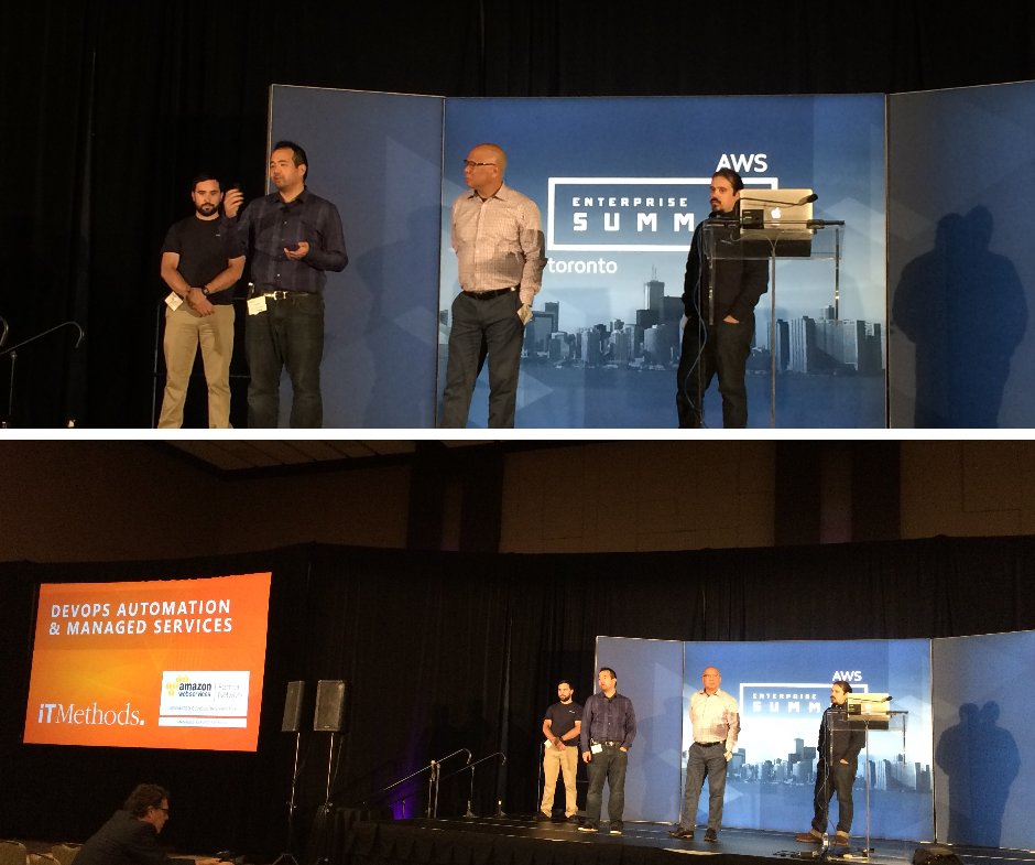 itmethods's tweet photo. Thank you to everyone who attended our #DevOps session today at the #AWSsummit #Toronto. Here is our team during the Q&amp;A! #iTMethods https://t.co/YNwHzhaHLv