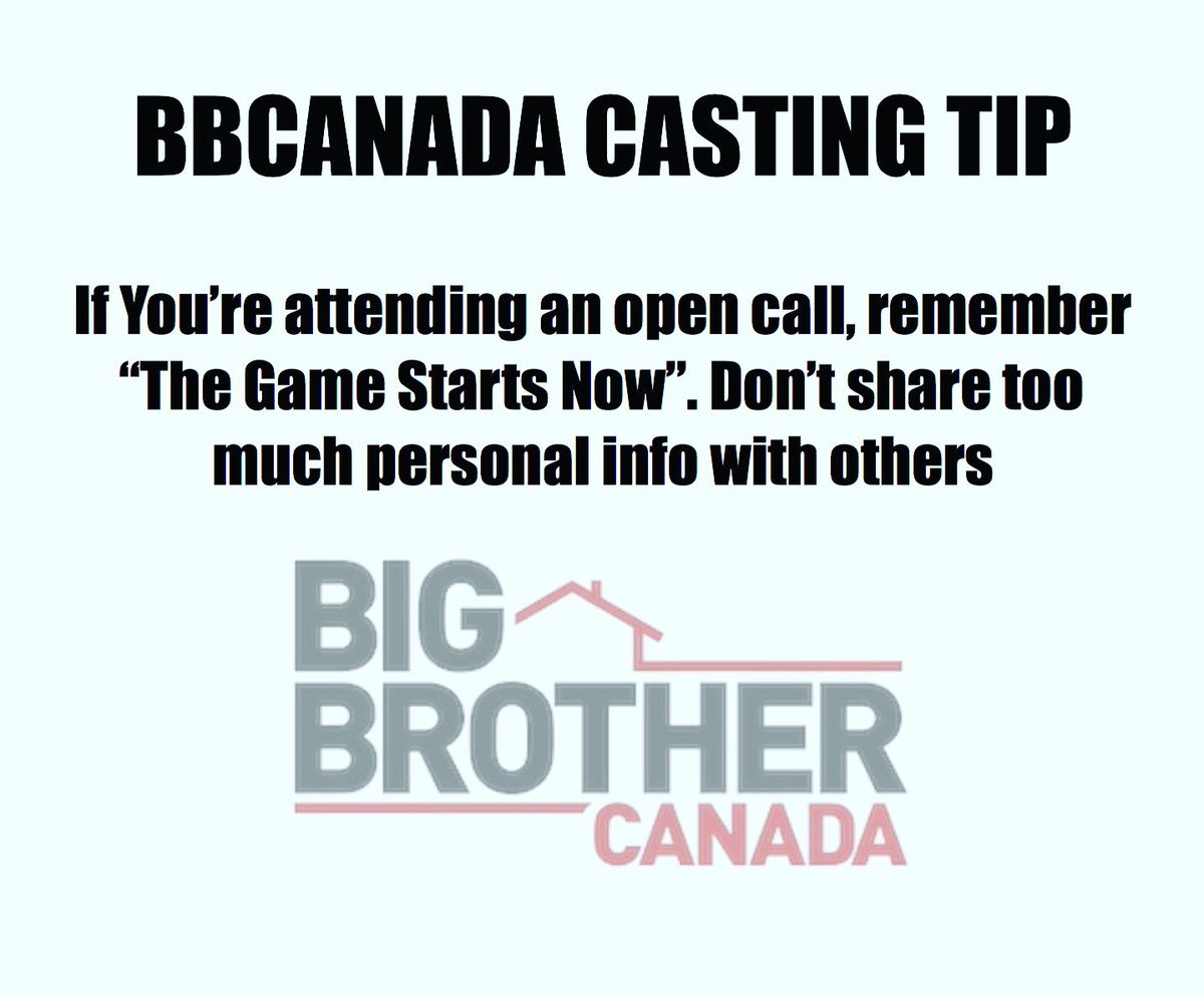 BB_Casting's tweet photo. #BBCan5 #BigBrotherCanada #BigBrother #casting #auditions #NoRegrets #GameOn #Canada https://t.co/2n2cTglWB4