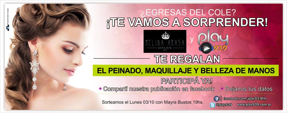 Play1065's tweet photo. 💄 💋 👑 Seguís participando en el concurso para #Egresadas2016 junto a #MelinaArasaEstilista👑 💋 💄
🌟Dale RT!!
🌟Deja tus datos https://t.co/8xLUzsfZjZ