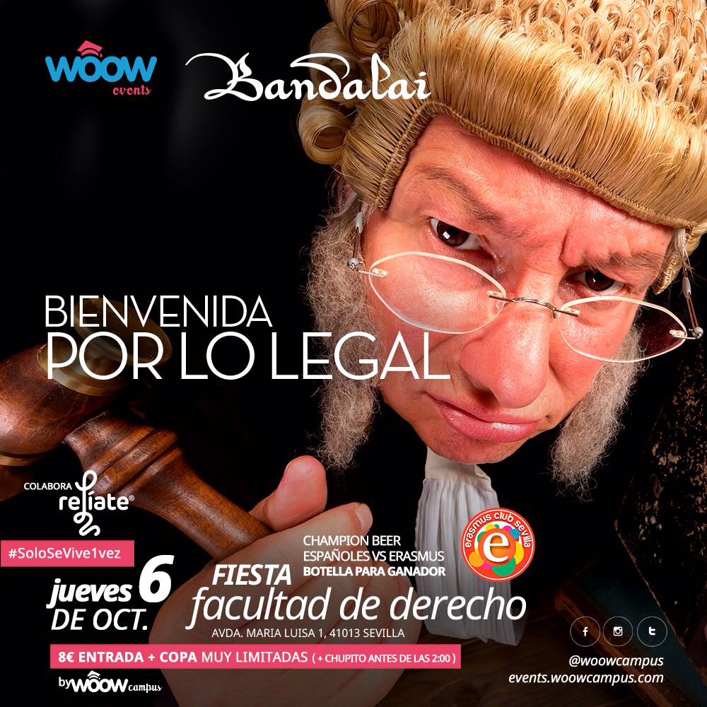 alumdereUS's tweet photo. [FIESTA INICIO CURSO] Ya está listo el TERCER evento de esta BIENVENIDA POR LO LEGAL. Info. y entradas: 616653504 https://t.co/tCt8zyyKkq
