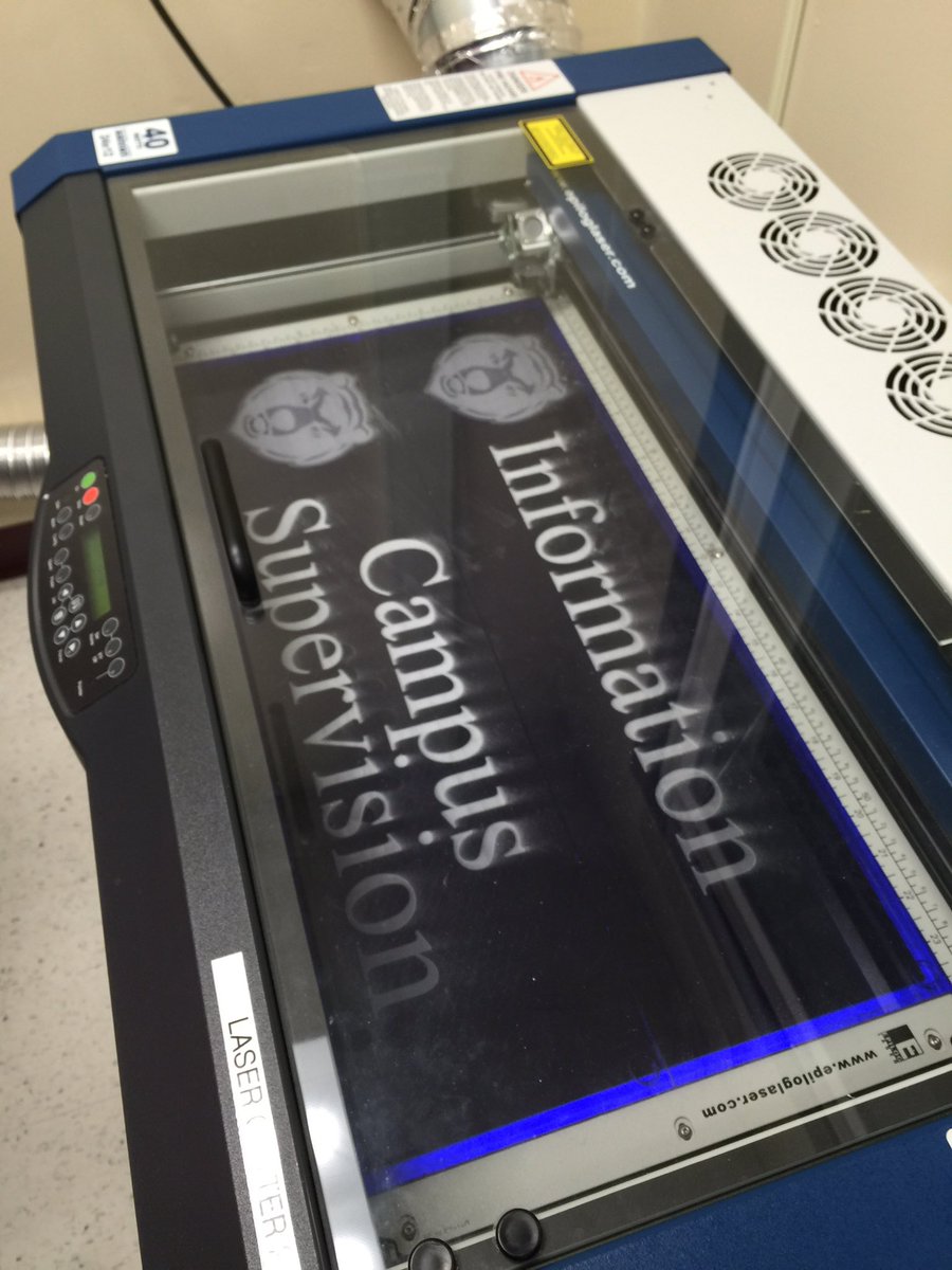 SC_Bruins's tweet photo. Getting trained by three of our freshmen on how to use the Epilog Laser Cutter in the FabLab https://t.co/kQaHAsE4Ci