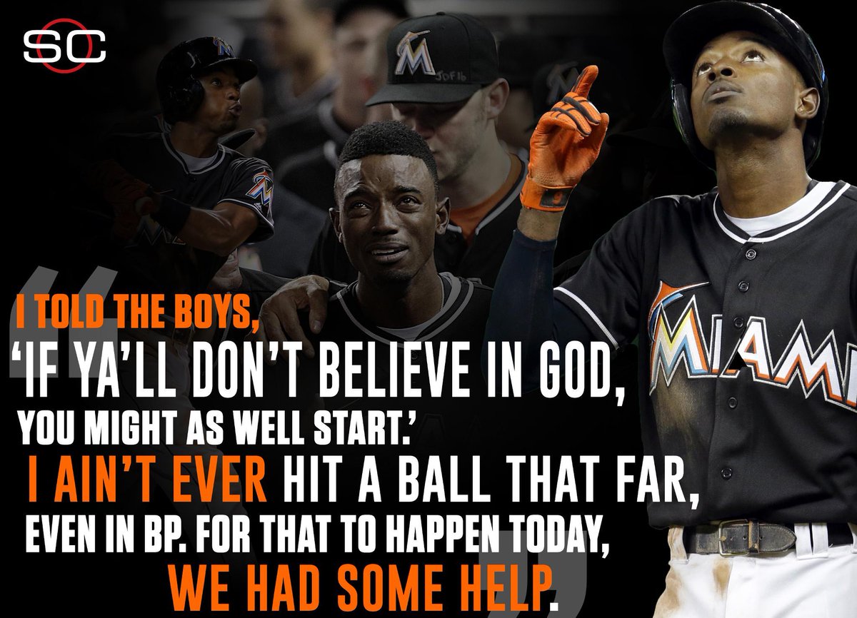 SportsCenter's tweet photo. Dee Gordon was overcome with emotion after his lead-off HR. https://t.co/NQxbOlg8yE