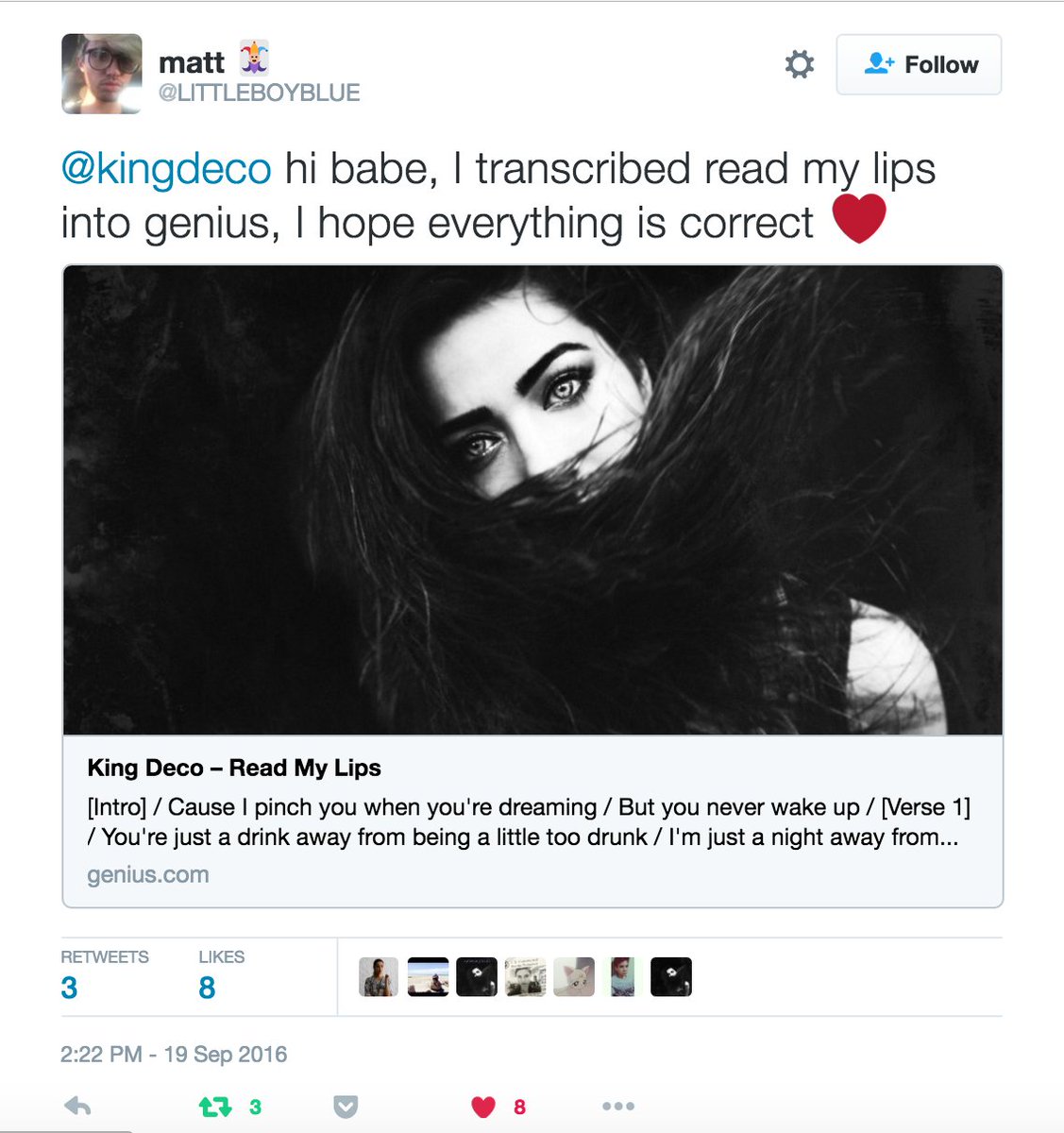 kingdeco's tweet photo. #decolyrics winners! head over to @kingdecomusic for updates/dms about getting your prizes @littleboyblue @bitchfuckitup @saidur_ali #yYKs https://t.co/1egJnriR5Y