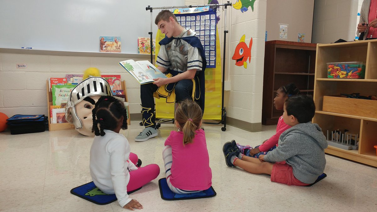 wsdWELL's tweet photo. The Trojan Teacher joined our class and read about Babar. We are learning the letter B. https://t.co/BRixdZ3psT