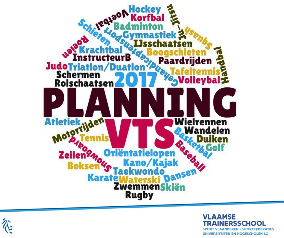 Coming soon ... de brochure Sportkaderopleiding met de cursusplanning 2017 van #VTS. C-you begin november!