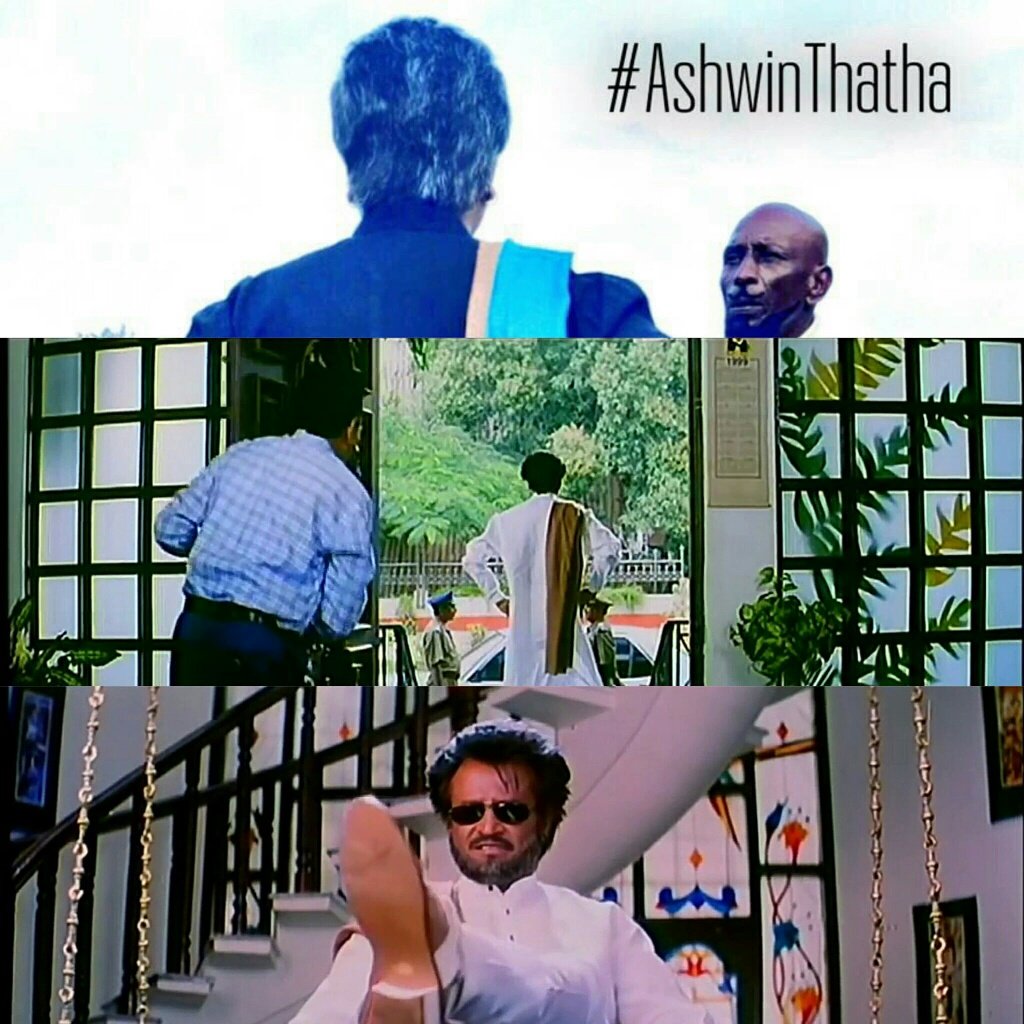 Anu95833130's tweet photo. In front of #AshwinThatha be like @iam_str ?? 
@hariharannaidu #superstarrajini 😎😎👇 https://t.co/K1qIci7L32