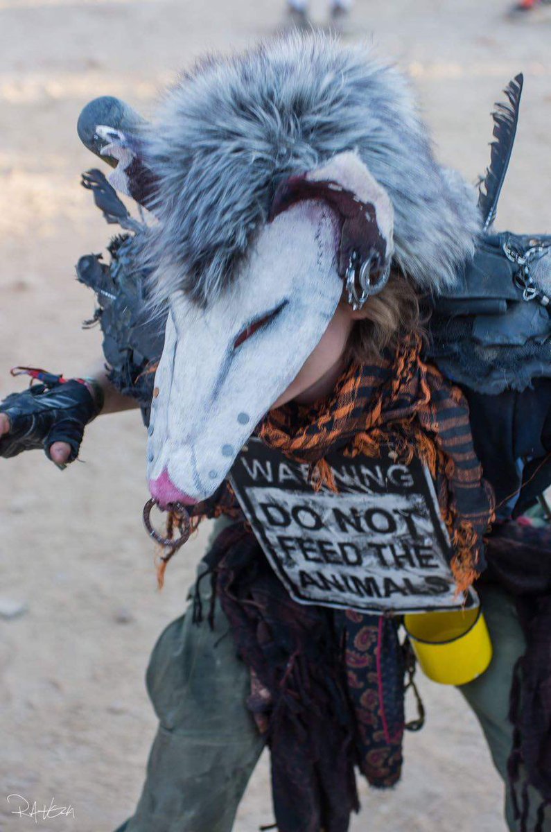 tessgarman's tweet photo. More garbage possum. Mask collab with @ArendStudios for #WastelandWeekend ..! https://t.co/8YOTKaHldQ