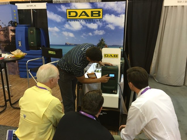 Our own Johnny Rivera, DAB Residential and Agricultural Groundwater Sales, giving a demo at #WEFTEC16. Last day, so come by and talk #water.