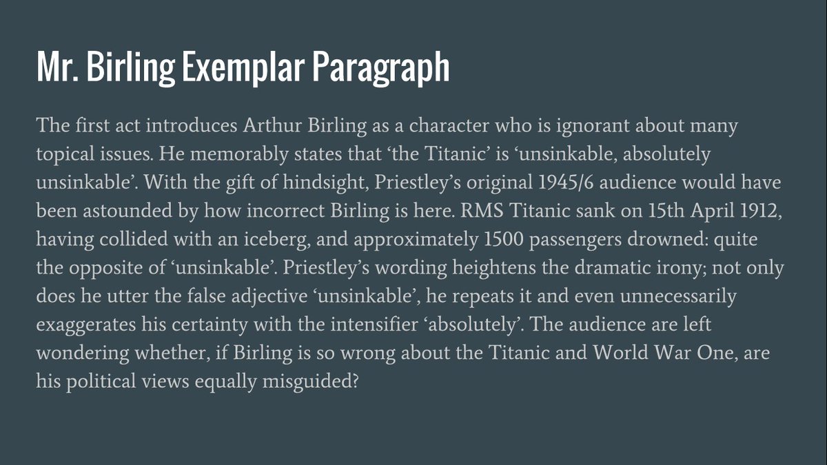 briarsdelve's tweet image. Creating a PPT of annotated Inspector Calls quotes to model band 5/6 analysis. Any suggestions for other quotes? @Team_English1 #engchatuk