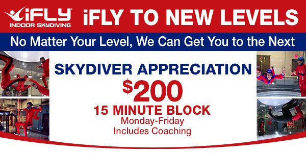Calling all SKYDIVERS! iFLY Appreciation Week! #CHiFLY #iFlyChi #UpShow #iFLYChicago