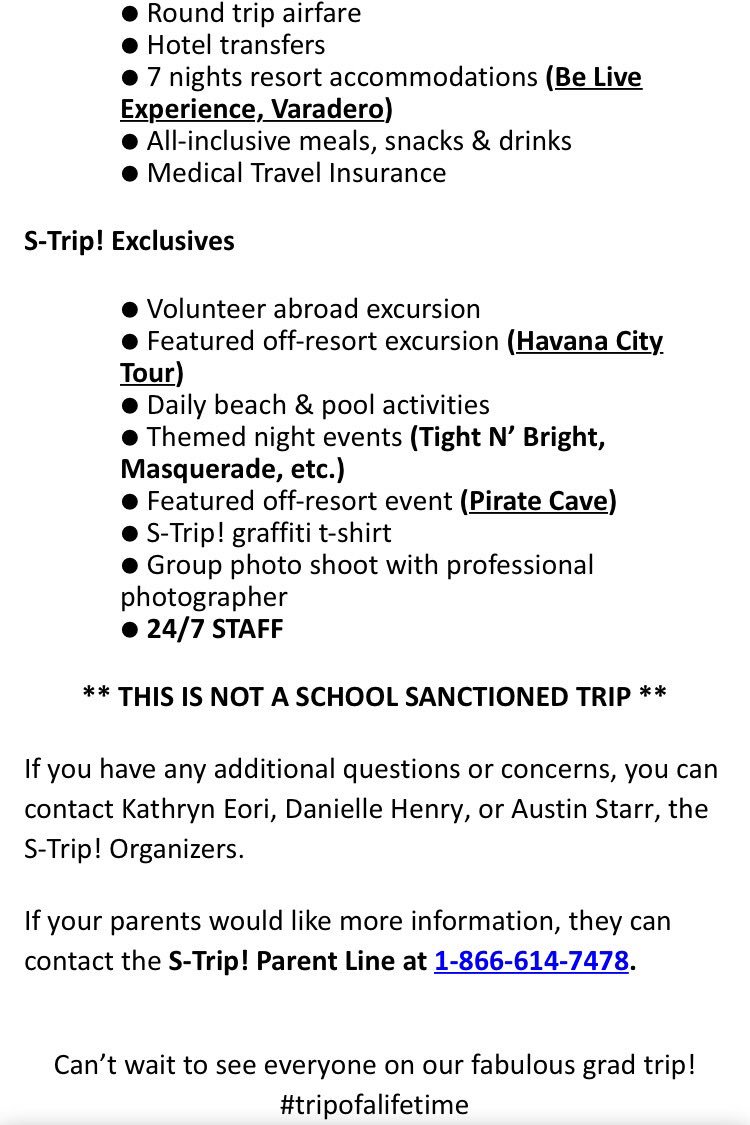 Tmrw your organizers will be handing out this cover letter, make sure to give it to your parents so they can have a look at it☀️🎉