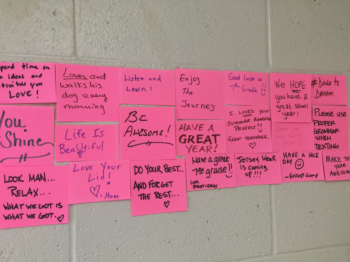 HaddonfieldMS's tweet image. Messages from Back to School Night visitors -