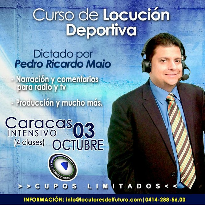 locutoresfuturo's tweet photo. Curso de Locución deportiva con Pedro Ricardo Maio @PRMAIO   narración, comentarios para radio, tv  y mucho más https://t.co/ierk0DJViv
