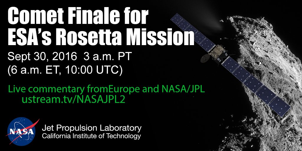 NASAJPL's tweet image. Friday, watch @ESA_Rosetta&apos;s #CometLanding with live commentary &amp;amp; analysis of the successful mission. With chat at ustream.tv/NASAJPL2