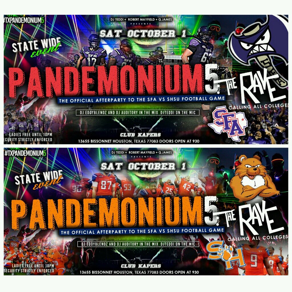 NightLyfeDallas's tweet photo. #TXPandemonium5 HTown With My Team 🍾🎉 Rave Party Oh Also We Got A TailGate For Ya #WRUD https://t.co/aQJrRqyY1D