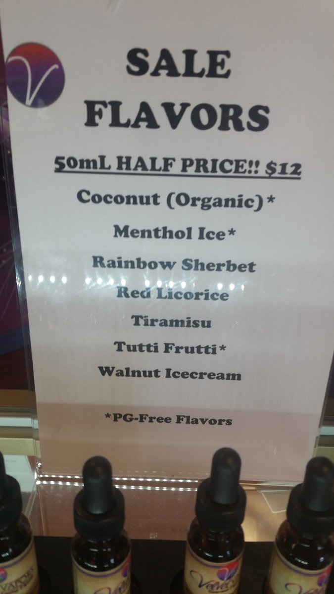 VelvetVapors's tweet photo. This week's #sale flavors!
https://t.co/ehNIy1JbOk
#vaping #vape #ejuice #eliquid #VapeLife #vapenation #VapeOn #vapefam #vapingproblems https://t.co/HEZIX5EoCU