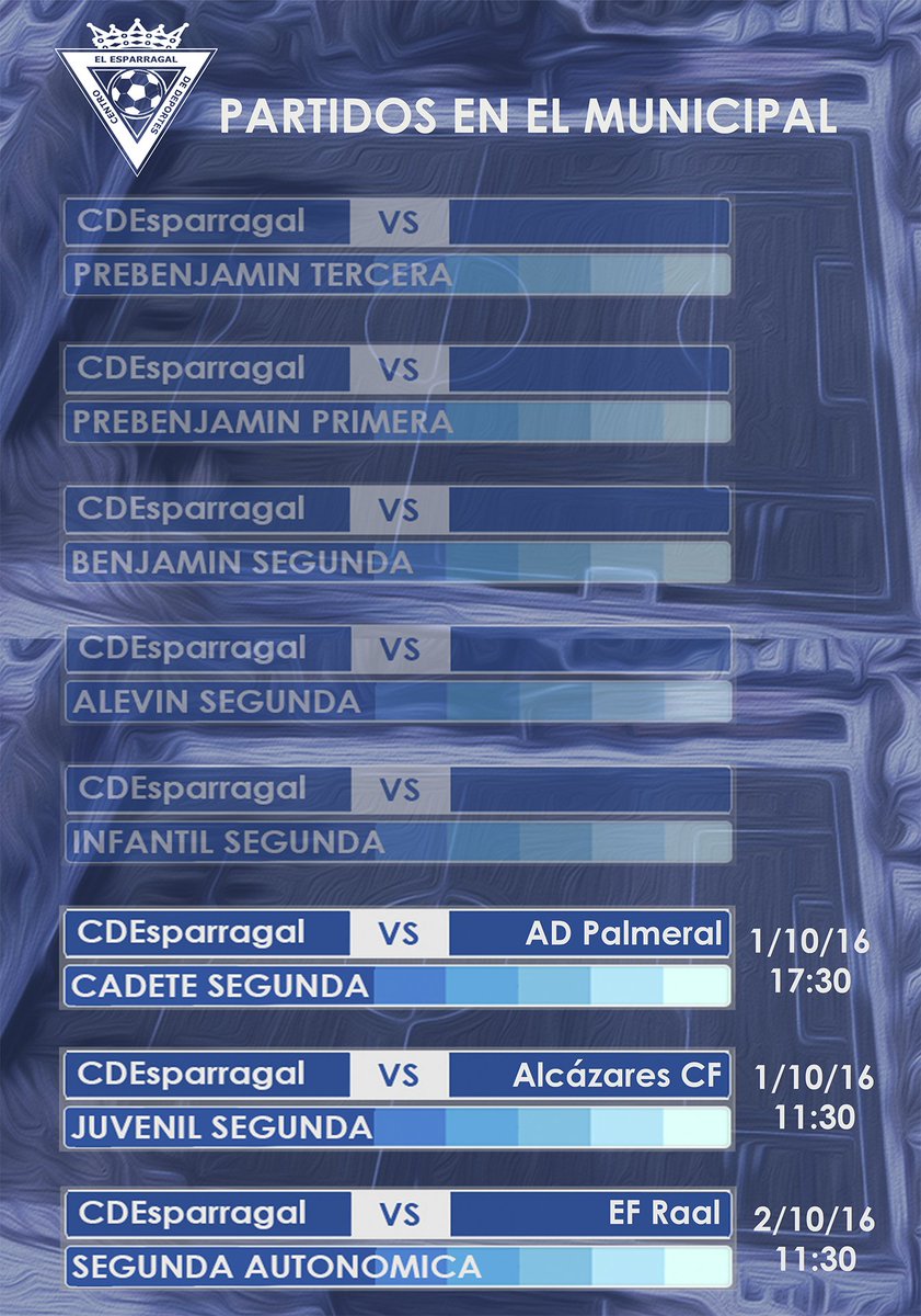 Partidos de este fin de semana en El Municipal #VamosEspa