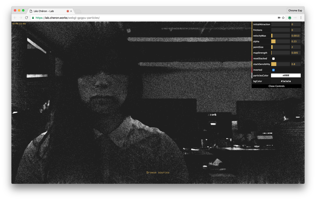 GoogleLabs's tweet photo. Sand Ghost - webcam generated displacement map that moves particles, made by @mrgnou https://t.co/xKcqSMHiGu https://t.co/uLajhA5FLW