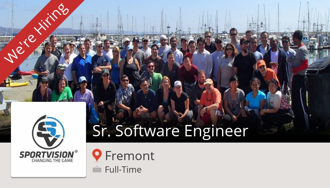 Check out this #job: Sr. #Software #Engineer at #Sportvision in #Fremont workfor.us/sportvision/4t… #sportvision
