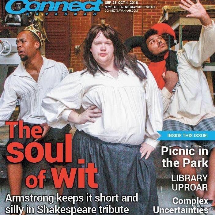 fineartsASU's tweet photo. Congrats to the cast of The Complete Works of William Shakespeare for making the front cover of @ConnectSavannah https://t.co/75u8GN1pey