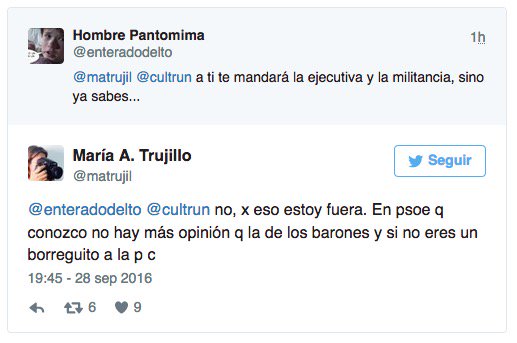 eldiarioes's tweet photo. La exministra Trujillo (PSOE): "Anda que si yo estuviera en la Ejecutiva me iba a mandar la gusanita o los barones" https://t.co/TpFokhhwBY https://t.co/JgjILN2rFu