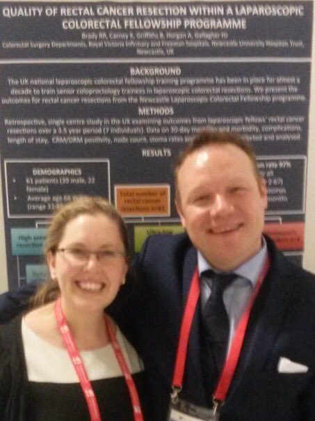 Fantastic to catch up with @kcarney73 with our research on Lap fellowship #rectalcancer outcomes with @bengriffiths73 & @NewcastleHosps