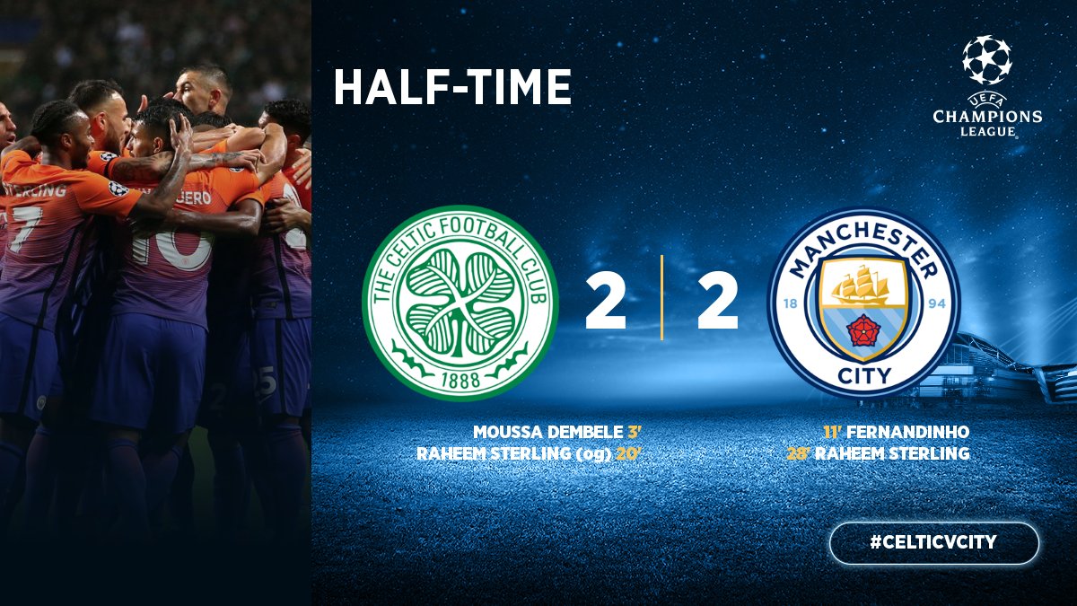 HT | Celtic 2-2 City

Furious first half in Glasgow! #celticvcity #mcfc