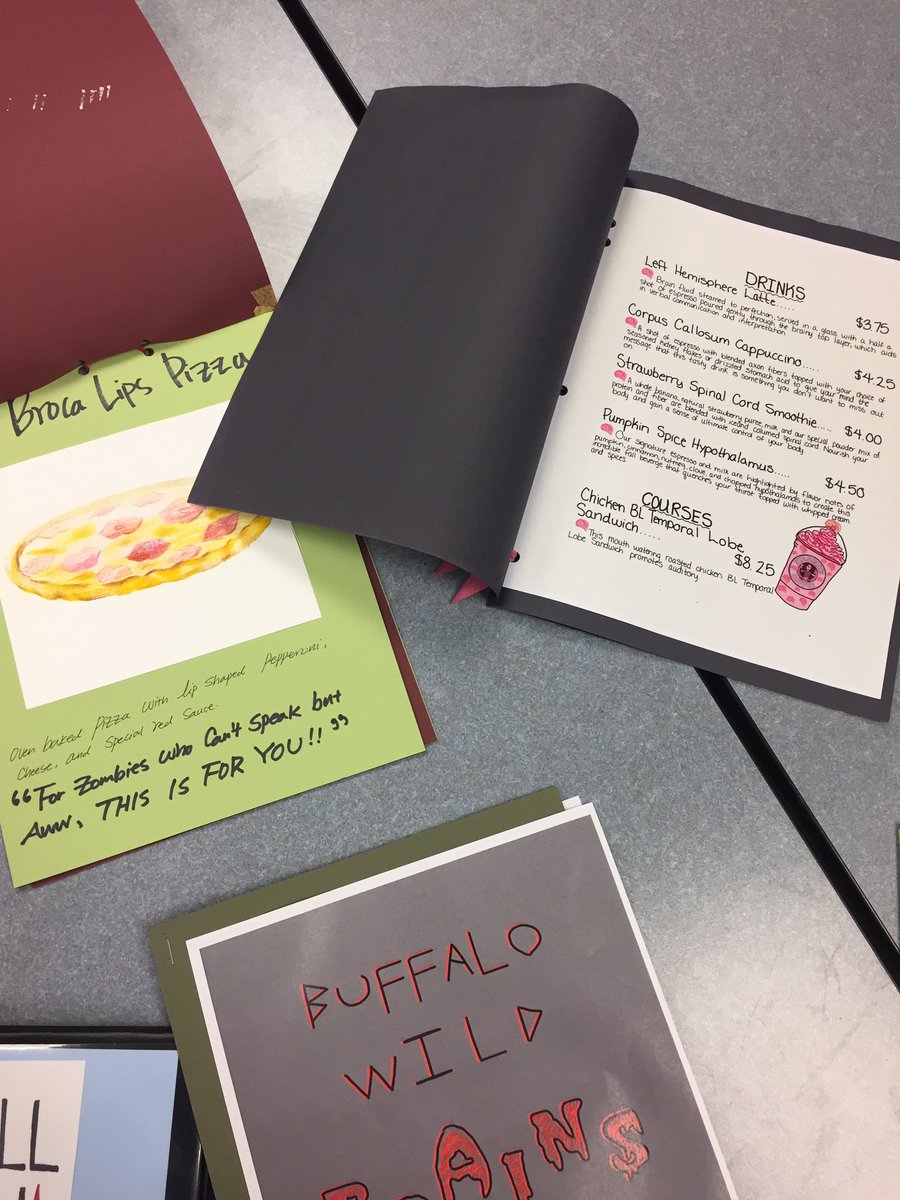 Harvey Hilltopper On Twitter Ap Psych Students Build Restaurant Menus For Zombies To Reinforce Understanding Of Brain Regions Functions Topperpride Https T Co Xjf1odztsc