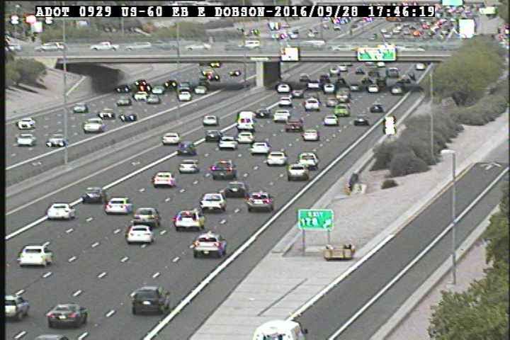 TRAFFIC UPDATE: The man is still in his wooden box at the EB US 60/Alma School exit