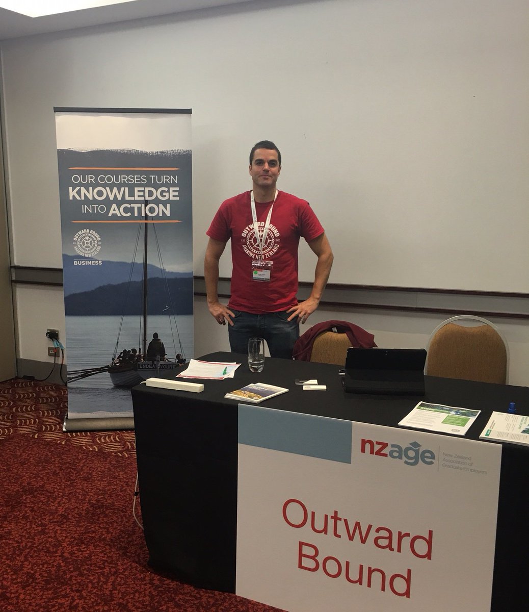 OutwardBoundNZ's tweet photo. At #NZAGEsummit16 @NZAGE looking forward to meeting NZs best grad recruiters incl.category winners @TeachFirstNZ @Xero @UCNZ @AucklandUni https://t.co/qceYwo3GwD