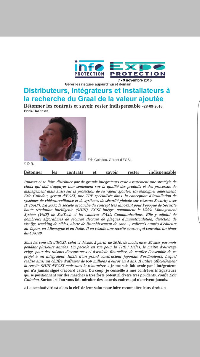 EricGuindouS's tweet photo. Interview EGSI -Septembre 2016 https://t.co/BrRs6RFMdk